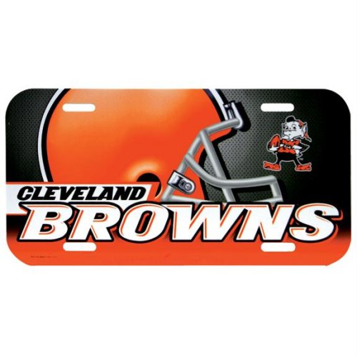 Cleveland Browns - Helmet & Logo License Plate, NFL Pro Football