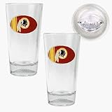 Washington Redskins 2 Piece Pint Ale Glass Set with Football Bottom