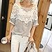Weixinbuy Lady Lace Cape Collar Cutout Crochet Batwing Sleeve Tops Blouse L