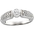 14K White Gold Diamond Engagement Ring - 0.75 Ct.