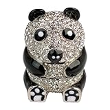 Panda Bear Shaped Jewelry Trinket Box in Czech Preciosa Crystals
