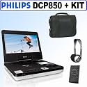 Philips DCP850/37 8.5" Portable DVD Player with iPod docking + Carrying Case + Headphones