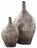 Set of 2 Textured Vases