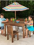 Kidkraft Table and Stacking Chairs with Striped Umbrella