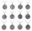 Oxidized Silver Chinese Zodiac Character Pendant