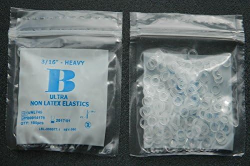CLEAR TEETH GAP BANDS -- ORTHODONTIC BANDS - 3/16" HEAVY - DENTAL ELASTIC