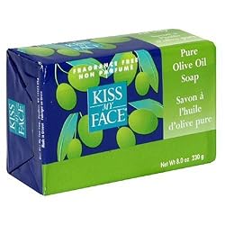 Kiss My Face Pure Olive Oil Bar Soap, 8-Ounce Bars (Pack of 8)