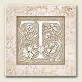 AbsorbaStone Coaster set~ Monogram Initial T ~ 4 Tile Drink Coasters ~ code 589