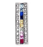 Simulated Sapphire Rainbow CZ Diamond Sterling Silver Pendant