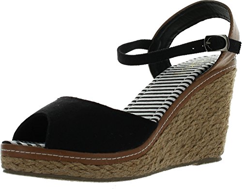 Refresh BYPASS-01 Women's Ankle Strap SlingBack Espadrille Wedge Sandal