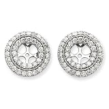 14k White Gold Diamond Earring Jackets Diamond quality A (I2 clarity, I-J color)