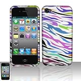 Rubberized Colorful Zebra Snap on Design Case Hard Case Skin Cover Faceplat ....