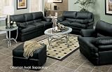 2 pc Ocean Avenue black or bone leather sofa and love seat set