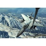 F-15E Strike Eagle (Refueling Above Mountains) Art Poster Print - 11x17