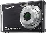 Sony Cybershot DSCW80 7MP Digital Camera with 3x Optical Zoom and Super Steady Shot (Black) with Cradle and Case