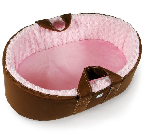 Buy Low Price Cozy Lalapanzi Travel Baby Bed – Chocolate and Pink Chenille chocolate1