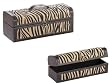 Set of 2 Decorative Safari Style Zebra Print Wine Boxes