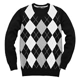 VANCL Men Argyle Pattern V-Neck Sweater