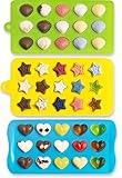 Candy Molds & Ice Cube Trays - Hearts, Stars & Shells - Silicone Chocolate Molds - Fun, Toy Kids Set