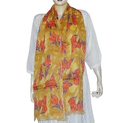 Indian Scarf Printed Linen Multicolored Rectangular 24 x 74 inches (nstl023)