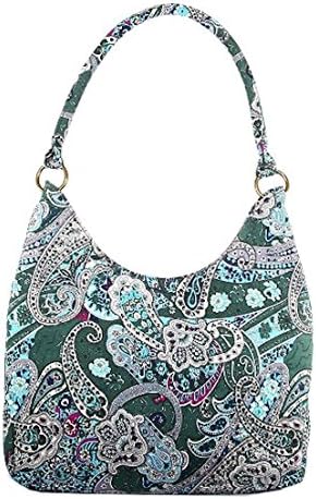 Floral Paisley Cotton Shoulder Hobo Bag (5)
