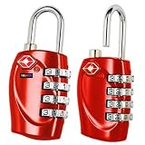 2 x TRIXES 4-Dial TSA Combination Padlock for Luggage Suitcases