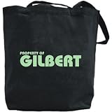 Canvas Tote Bag Black " Property Of Gilbert " Name