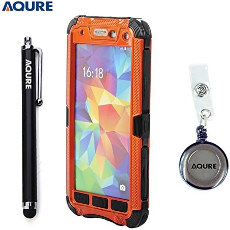 AQURE Luxury Aluminum Metal Extreme Shockproof Military Bumper Heavy Duty Gorilla Glass Cover Case Skin Protector with Stylus Pen and Retractable Reel for Samsung Galaxy S5 (Red)