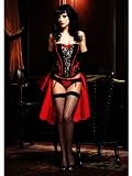 Sexy Adult Women Raven Corset By Leg Avenue, Black/Red, 1X-2X