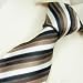 NEW Y&g Designer Hand Made Brown White Black Stripes 100% Jacquard Woven Pure Silk Mens Neck Tie Neckwear Set T4016