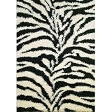 Concord Shaggy Zebra Black Shag Shaggy Zebra Black Shag Rectangular Rug