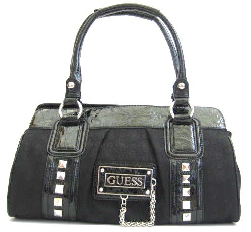 Guess Electric Logo Handbag in Coal (Black) (GUESS - PURSES - BAGS)