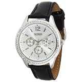 XOXO Womens XO3179 Silver Dial Black Lizard St
