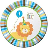 Creative Converting Sweet at One Boys Round Dinner Plates, 8 Per Package