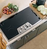 GE Profile CleanDesign PP962SMSS 36 Smoothtop Electric Cooktop, Black with Stainless Steel Trim