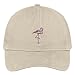 Trendy Apparel Shop Pink Flamingo Embroidered Soft Brushed Cotton Low Profile Cap - Stone