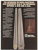 1976 Ampeg Hagstrom Guitar Rail Neck Photo Print Ad