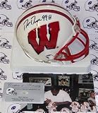 Ron Dayne Autographed/Hand Signed Wisconsin Badgers Mini Helmet
