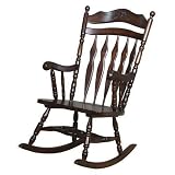 Coaster Rocking Chair with Carved Detail in Walnut Finish