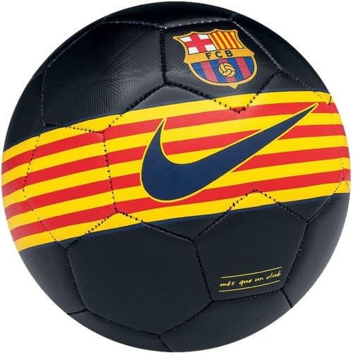 Nike Fc Barcelona Pitch Se 2013-2014 Soccer Ball New Black / Yellow / Red Size 5
