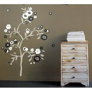 Black and White Flowers Striking Wall Stickers