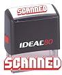 SCANNED II Red Office Stock Self-Inking Rubber Stamp