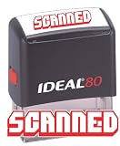 SCANNED II Red Office Stock Self-Inking Rubber Stamp