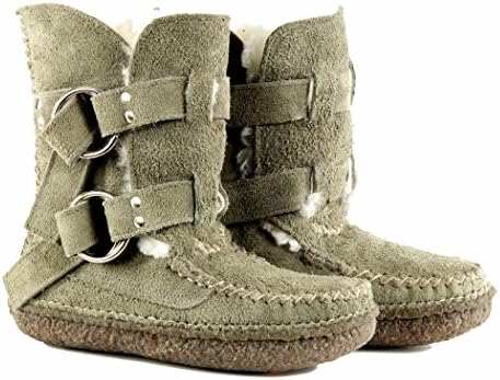 Quoddy Double Ring Suede Boots Size 7 New Khaki Green