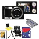 Vivitar Vivicam 8.1MP Black Digital Camera with 4GB Accessory Bundle