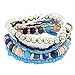 Nurbo 1 Set 7Pcs Boho Wholesale Multilayer Acrylic Beads Beach Bracelet (Dark Blue)