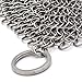 CoZroom Stainless Steel Chainmail Scrubber Safe for Iron Pans Stainless Steel Anodized and Glass Cookware-7x7 Inch Round