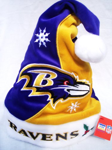 Baltimore Ravens plush holly NFL Swirl color Team logo Santa Hat