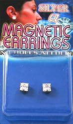Fake Piercing Earrings with Clear CZ (Magnetic)