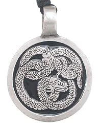 Celtic Dragon Pewter Pendant Necklace